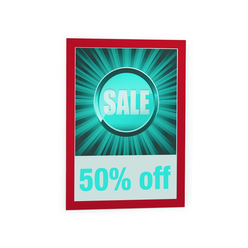 Durable Duraframe Self-Adhesive Magnetic Document Sign Holder - Letter-Size 8.5" x 11" Inches - Red - Pack of 2 - Image 3